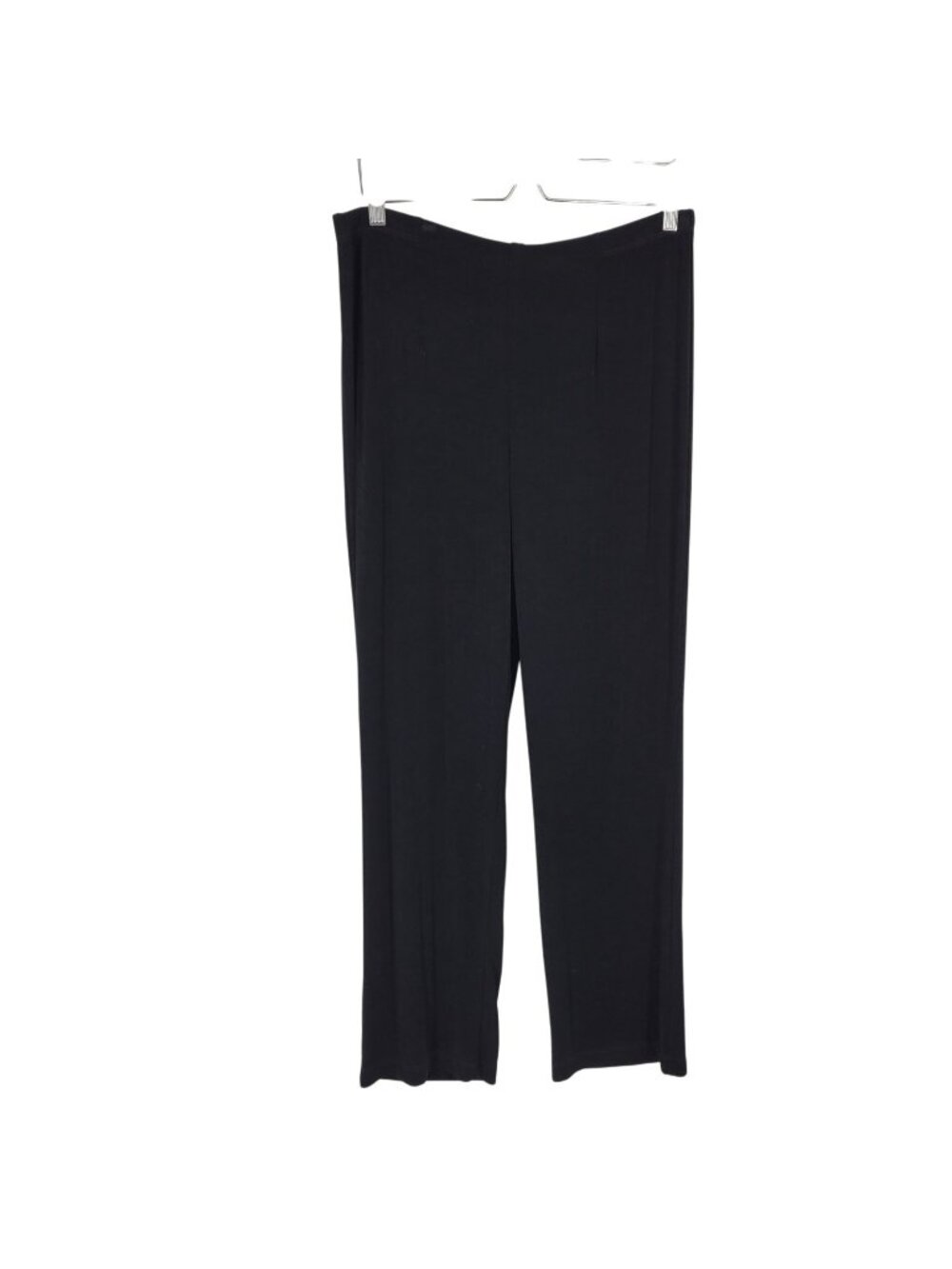 Chico's Travelers 2 Black Pants Pull On Straight Leg Slinky Travel Large Comfort